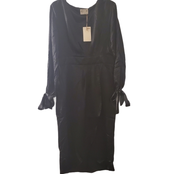 NWT! Joyfolie Mia Joy Marcella Faux Wrap Dress In Black S - Picture 3 of 15